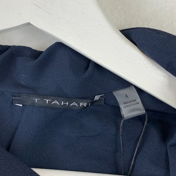 NWT T Tahari Tonya Pleated Sleeveless V Neck Sheath Dress  Size 4 - Picture 7 of 9